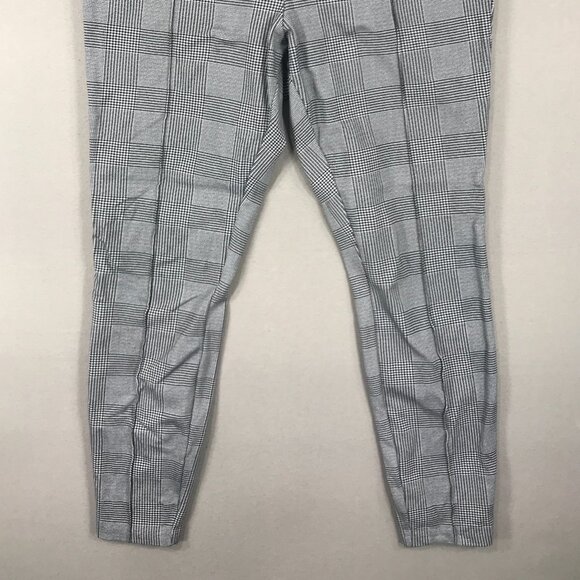 Old Navy Stevie Pull On Pants Women Medium Black White Houndstooth Plaid Stretch - Picture 3 of 12